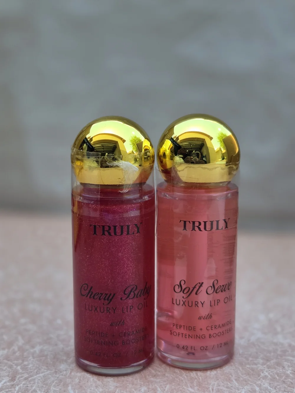 Truly Beauty Cherry Baby & Soft Serve Luxury Lip Oil Duo 12mL New Authentic